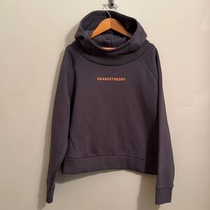 Orangetheory Cropped Hoodie Gray Orange Logo Pullover Sweatshirt Women’s S